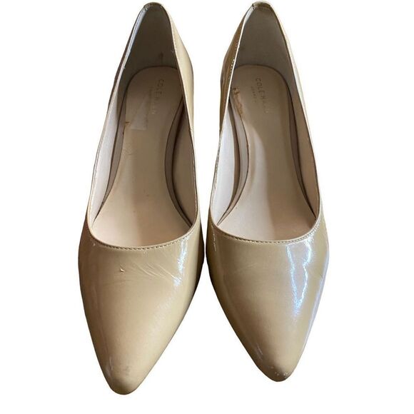 Cole Haan Grand OS Patent Leather Cream Nude Pumps - Picture 10 of 15
